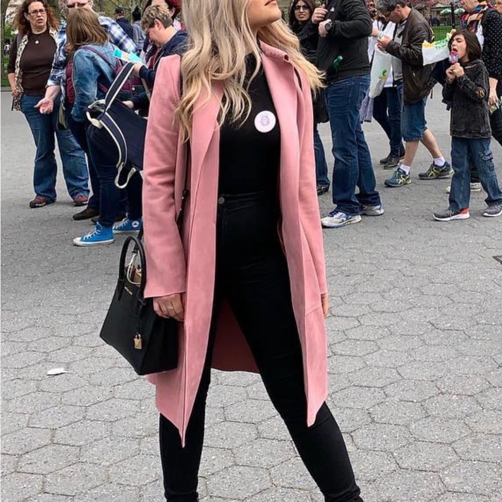 Zara Pink Suede Coat